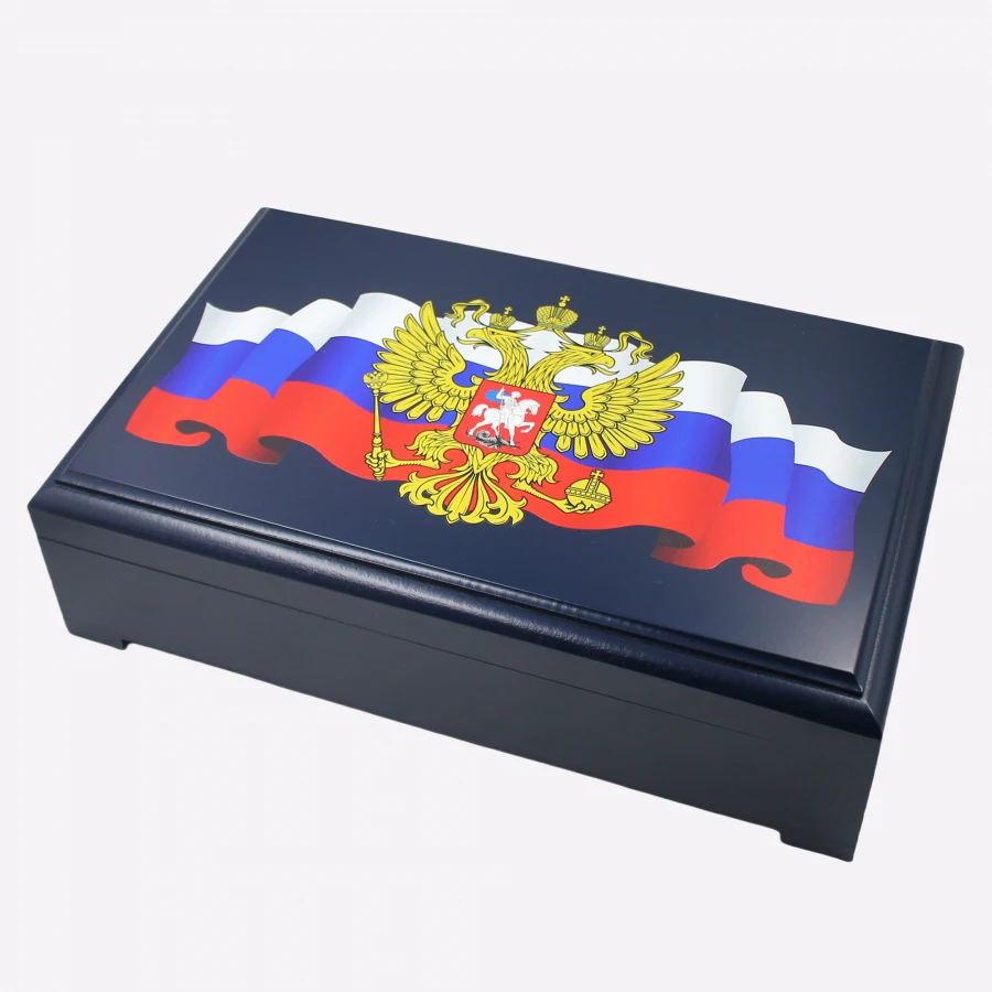 Шкатулка большая Эмаль синяя