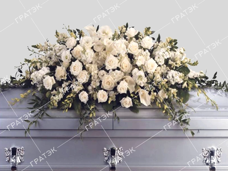 Кремационная композиция из живых цветов №12